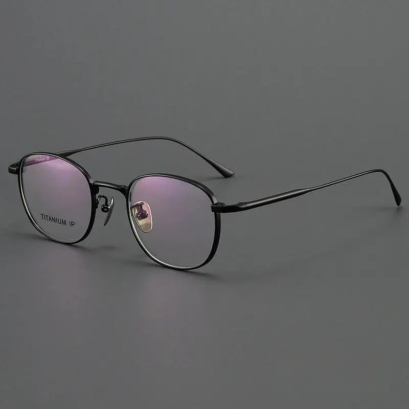 Unisex Round Full Rim Titanium Prescription Glasses Y4921 — view 9 | Rx Spectacle