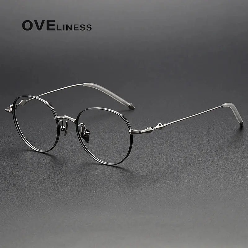 Women's Round Full Rim Titanium Prescription Glasses 369135 — view 7 | Rx Spectacle