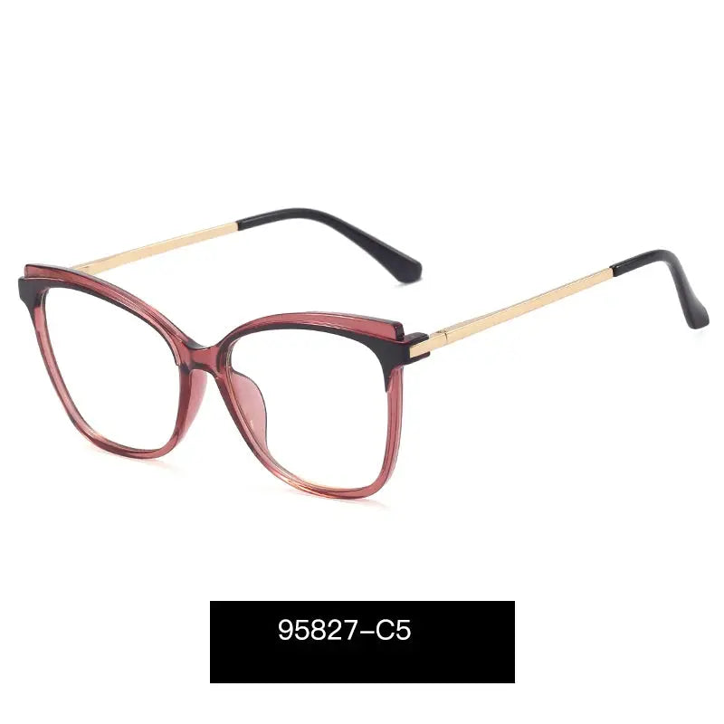 Women's Cat Eye Full Rim Alloy Prescription Glasses 95827 — view 8 | Rx Spectacle