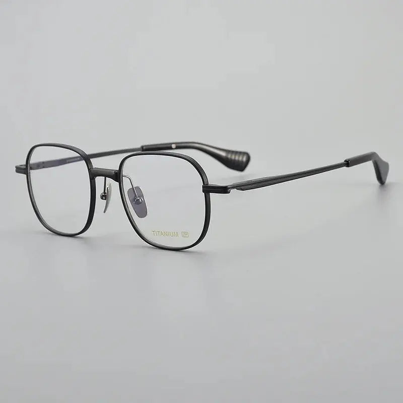 Unisex Irregular Full Rim Titanium Prescription Glasses 914251 — view 4 | Rx Spectacle