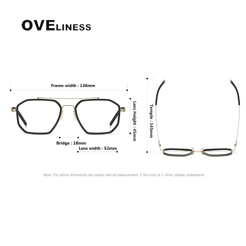 Women's Oval Full Rim Titanium Double Bridge Prescription Glasses 8202316 — view 2 | Rx Spectacle