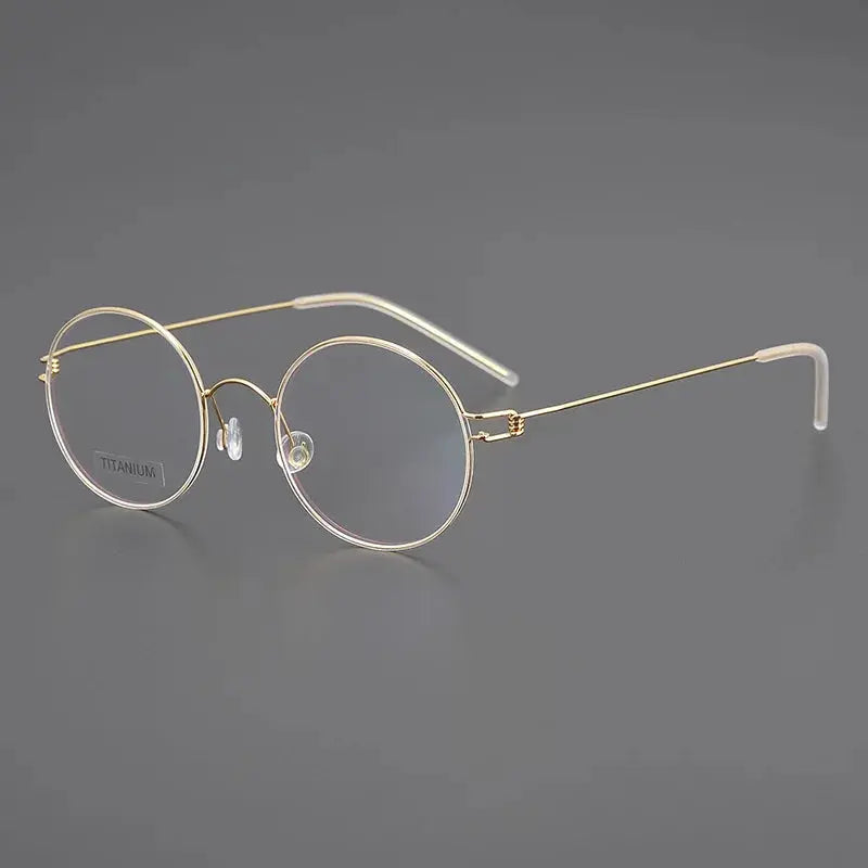 Women's Round Full Rim Titanium Screwless Prescription Glasses 195003 — view 4 | Rx Spectacle