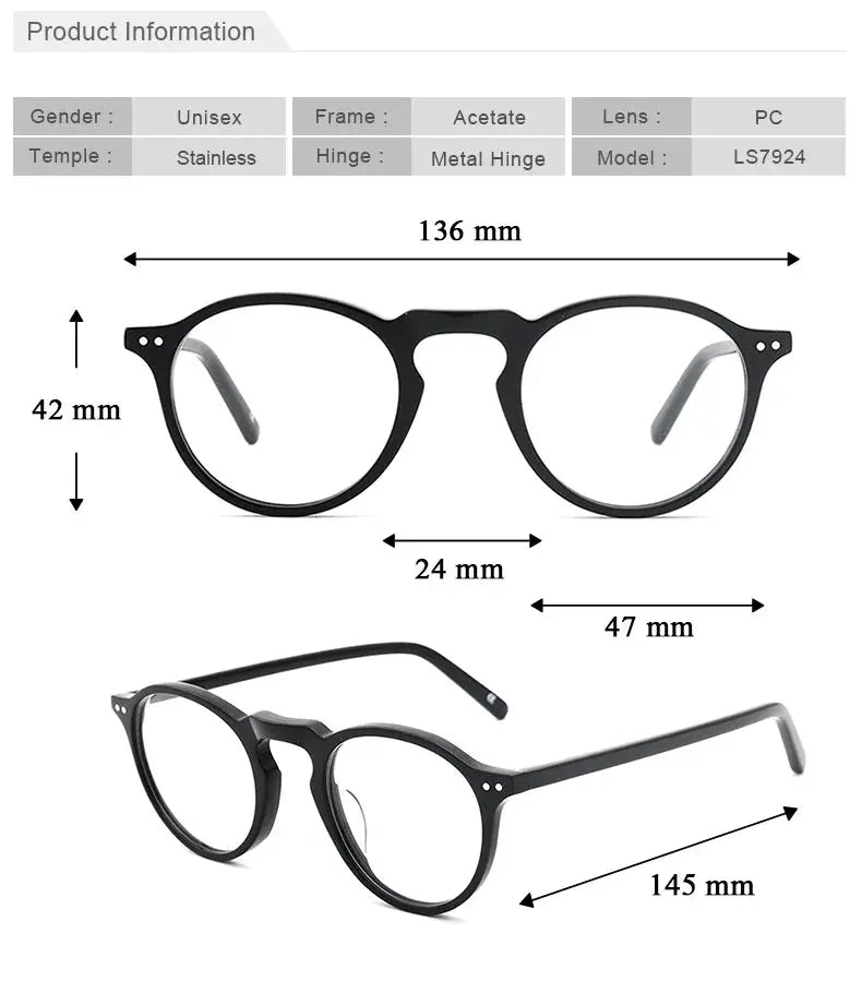 Women's Round Full Rim Acetate Prescription Glasses 37924 — view 2 | Rx Spectacle