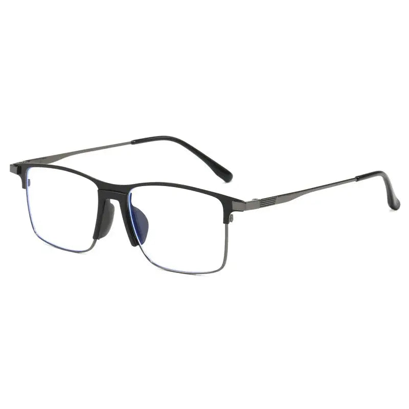 Men's Square Full Rim Alloy Oversized Prescription Glasses 101985 — view 3 | Rx Spectacle