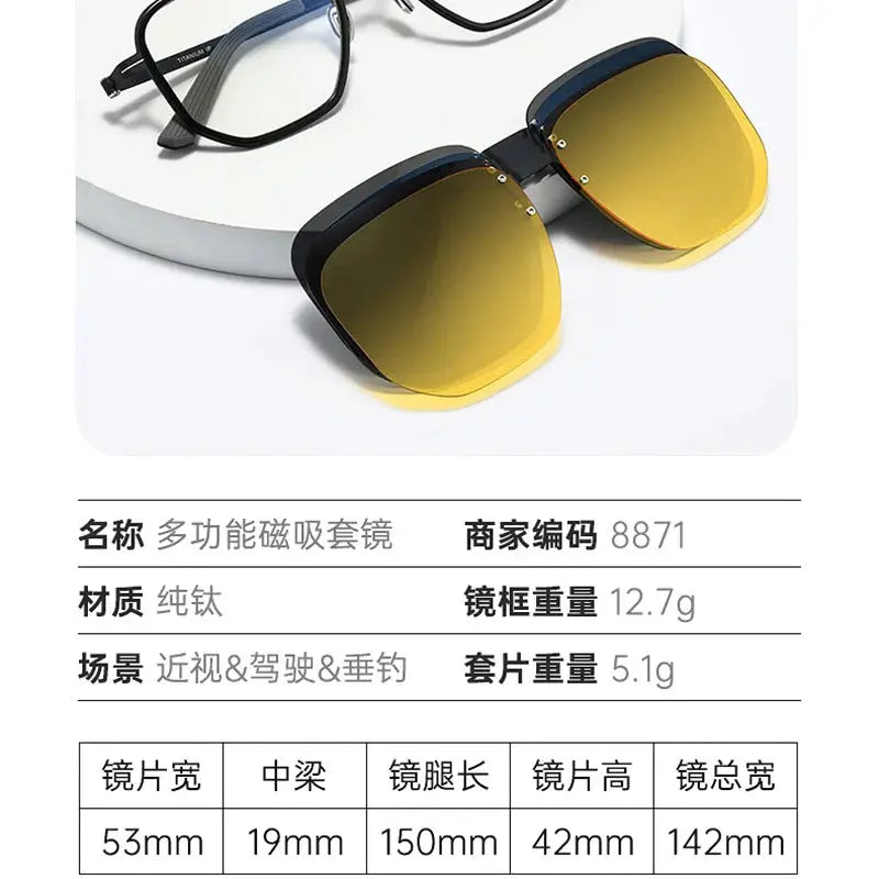 Unisex Square Full Rim Titanium Prescription Glasses 668871 — view 2 | Rx Spectacle
