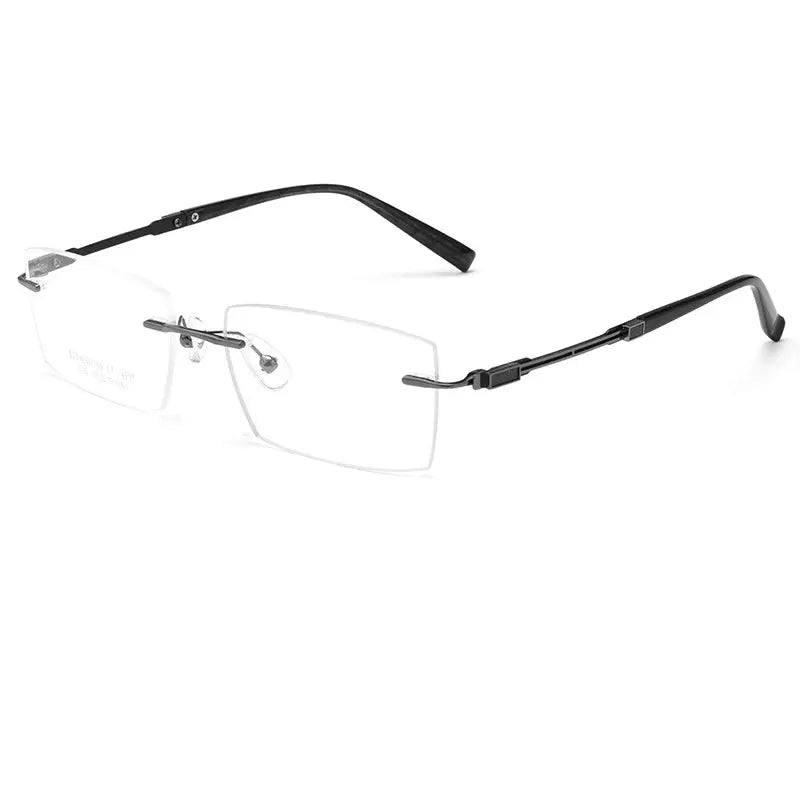 Women's Square Rimless Titanium Prescription Glasses 553517 — view 6 | Rx Spectacle