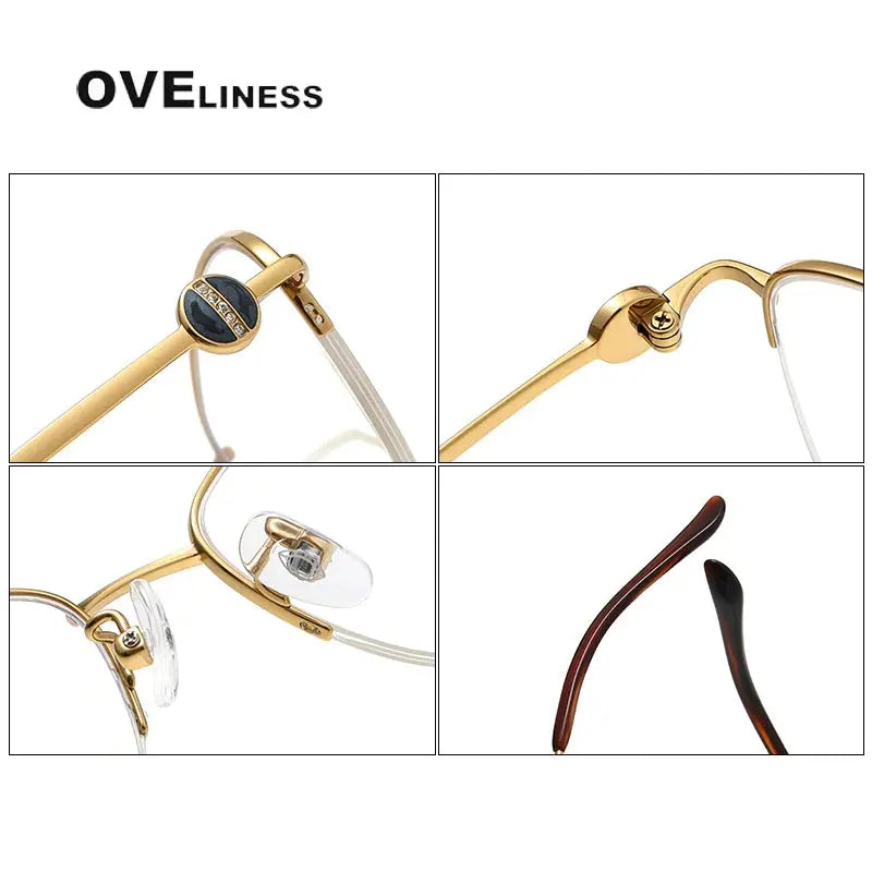 Women's Oval Semi-Rimless Titanium Prescription Glasses 196011 — view 4 | Rx Spectacle