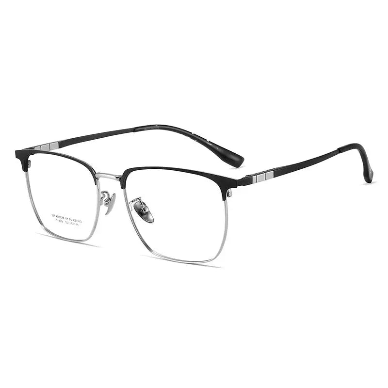 Men's Square Full Rim Titanium Prescription Glasses 351809 — view 5 | Rx Spectacle