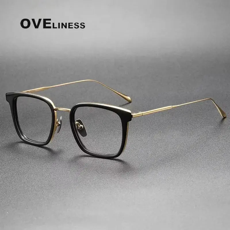 Unisex Square Full Rim Titanium Prescription Glasses 14150 — view 4 | Rx Spectacle