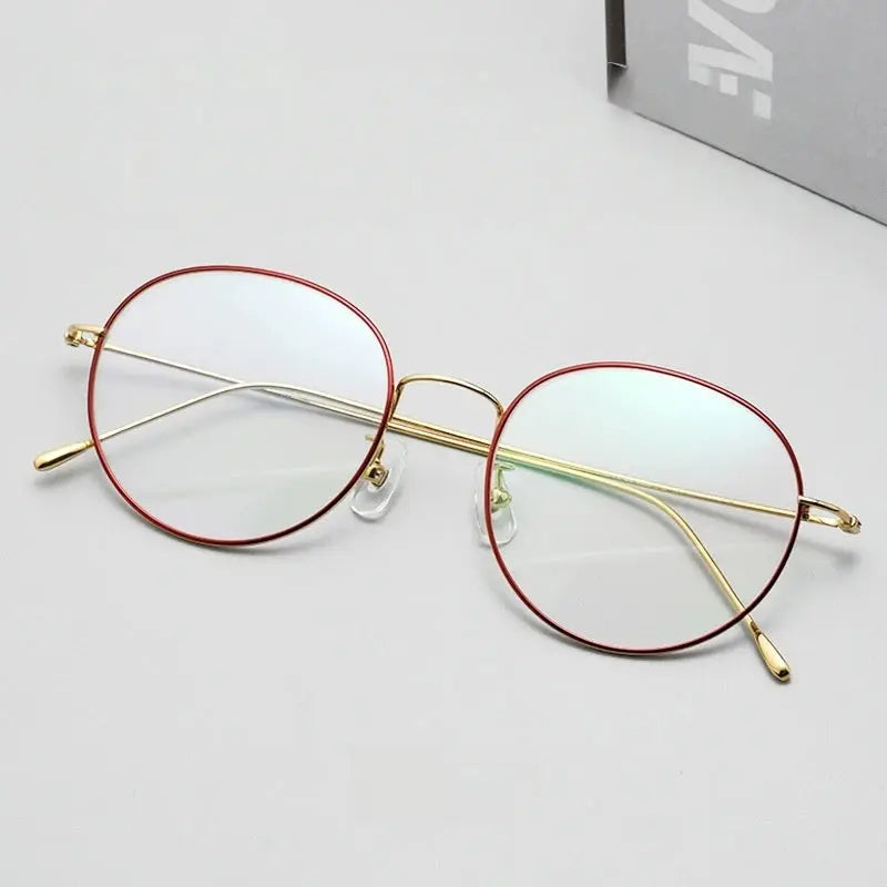Women's Oval Full Rim Titanium Prescription Glasses 85187 — view 6 | Rx Spectacle