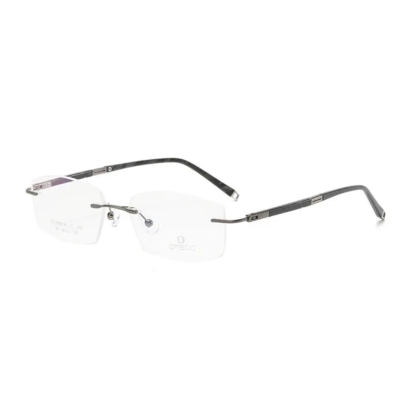 Women's Square Rimless Titanium Prescription Glasses 20631 — view 8 | Rx Spectacle