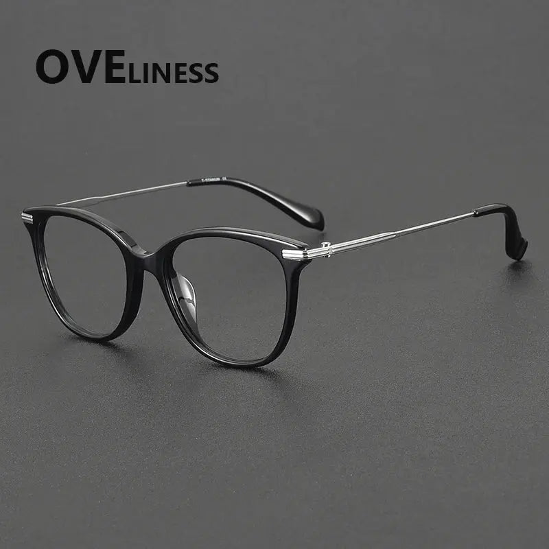 Women's Oval Full Rim Titanium Prescription Glasses 90005 — view 4 | Rx Spectacle