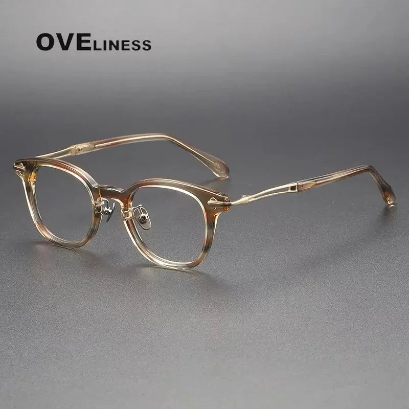 Unisex Oval Full Rim Titanium Prescription Glasses 814047 — view 7 | Rx Spectacle