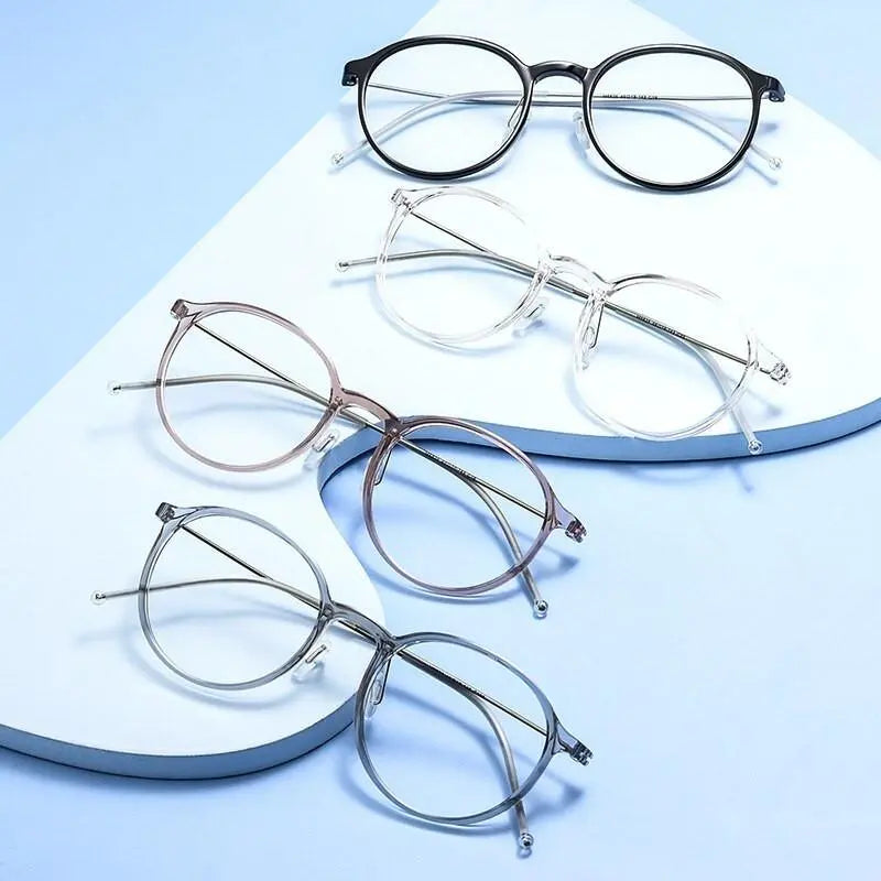 Unisex Round Full Rim Titanium Prescription Glasses 5825M — view 10 | Rx Spectacle