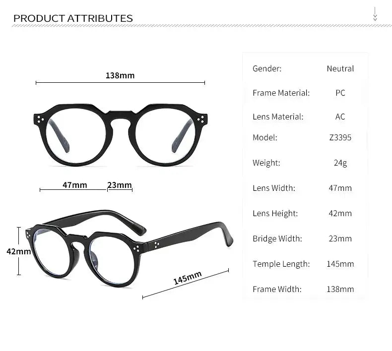 Unisex Round Full Rim Acetate Reading Glasses 3395 — view 13 | Rx Spectacle