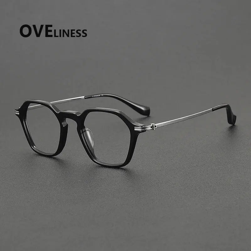 Unisex Polygon Full Rim Titanium Prescription Glasses 390013 — view 5 | Rx Spectacle