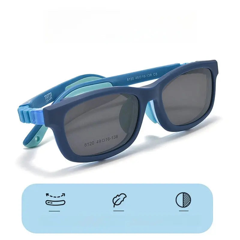 Unisex Square Full Rim Ultem Clip-On Prescription Glasses Y8120 — view 5 | Rx Spectacle