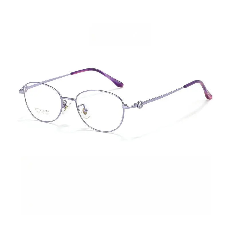 Women's Oval Full Rim Titanium Prescription Glasses 7017 — view 5 | Rx Spectacle