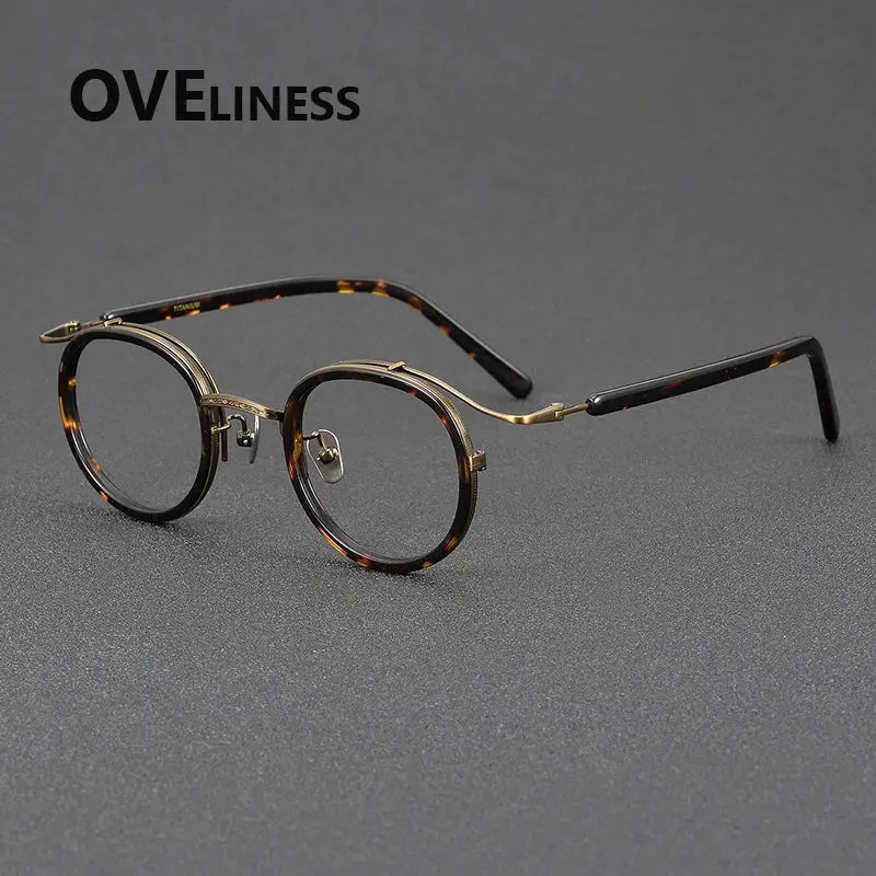 Unisex Round Full Rim Titanium Prescription Glasses 72526 — view 4 | Rx Spectacle