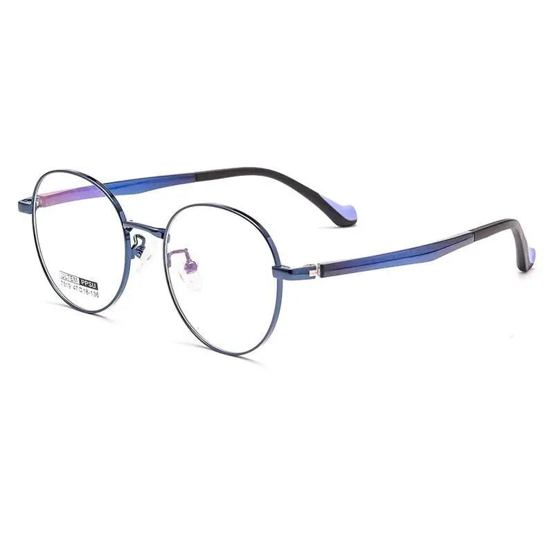 Unisex Round Full Rim Titanium Prescription Glasses 7519s — view 4 | Rx Spectacle