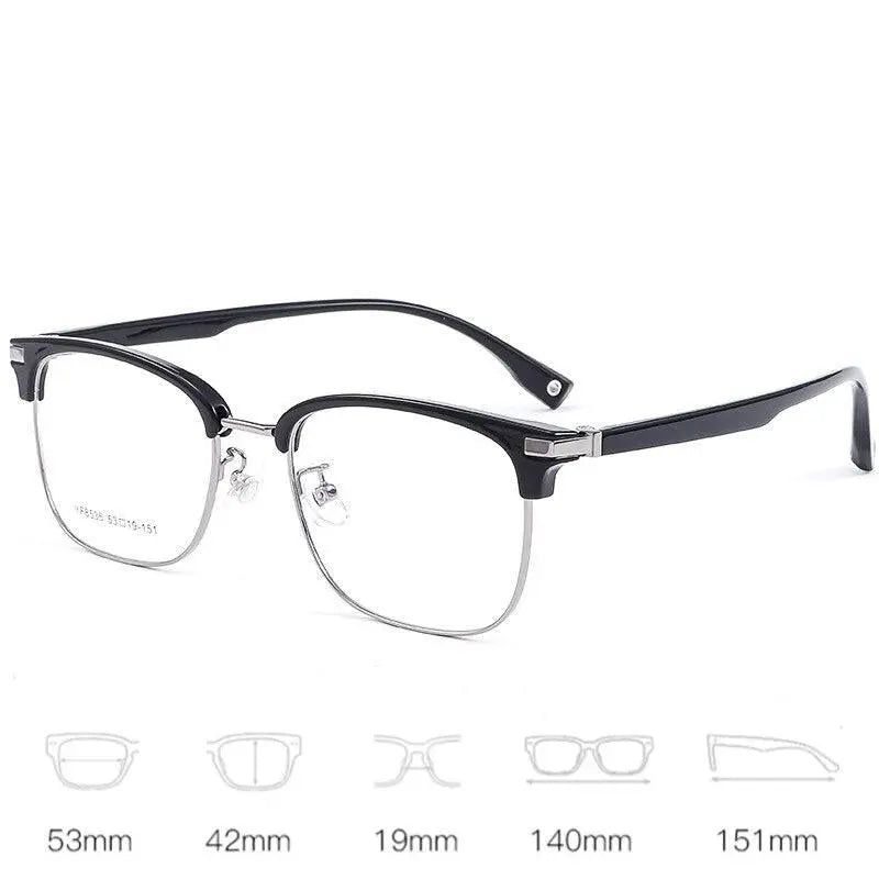 Men's Square Full Rim Acetate Prescription Glasses 8535YF — view 3 | Rx Spectacle
