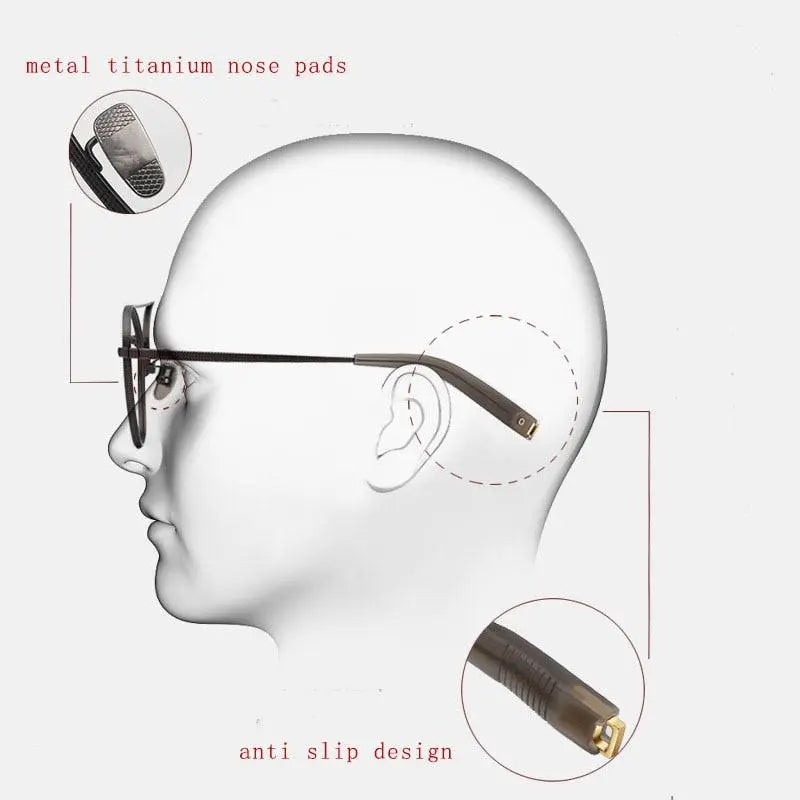 Men's Square Full Rim Titanium Prescription Glasses 500041 — view 8 | Rx Spectacle