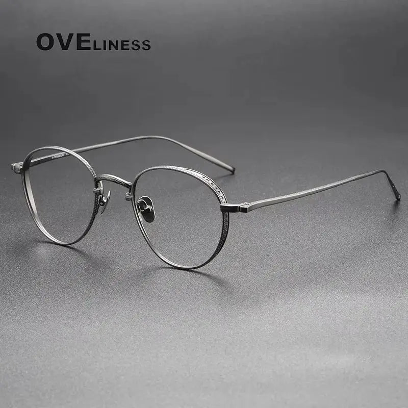 Women's Oval Full Rim Titanium Prescription Glasses 63096 — view 7 | Rx Spectacle