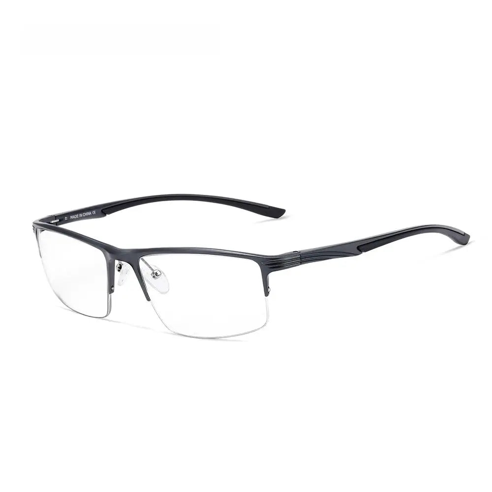 Men's Square Semi-Rimless Aluminum Prescription Glasses 87251 — view 4 | Rx Spectacle