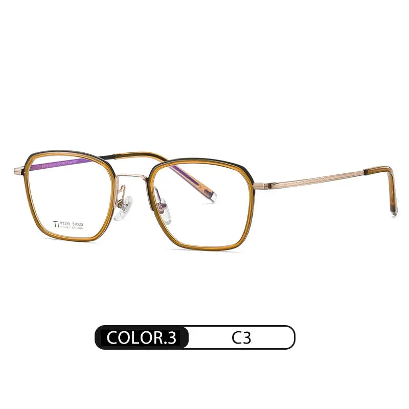 Unisex Polygon Full Rim Titanium Prescription Glasses 72325 — view 3 | Rx Spectacle