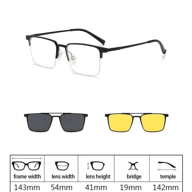 Men's Square Full Rim Titanium Prescription Glasses 275009 — view 9 | Rx Spectacle