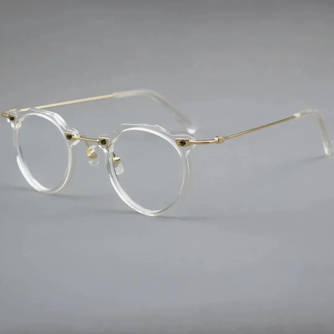 Unisex Round Full Rim Titanium Flat Top Prescription Glasses 721437 — view 3 | Rx Spectacle