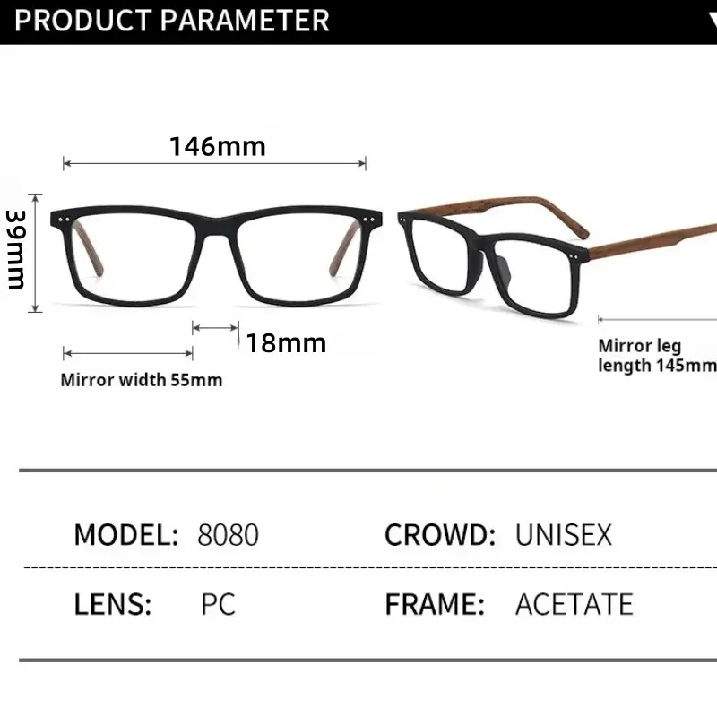 Unisex Square Full Rim Titanium Prescription Glasses 78080 — view 2 | Rx Spectacle
