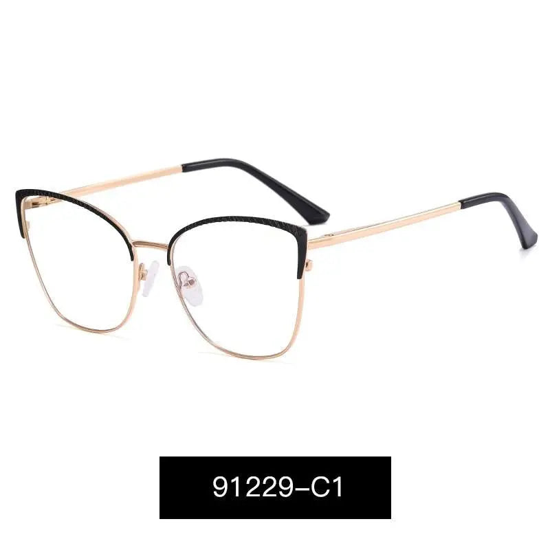Women's Cat Eye Full Rim Alloy Prescription Glasses 91229 — view 6 | Rx Spectacle