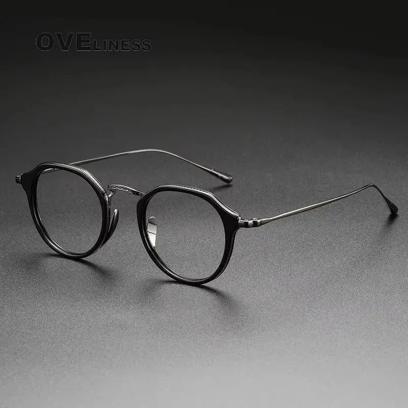 Unisex Round Full Rim Titanium Prescription Glasses 14113 — view 5 | Rx Spectacle