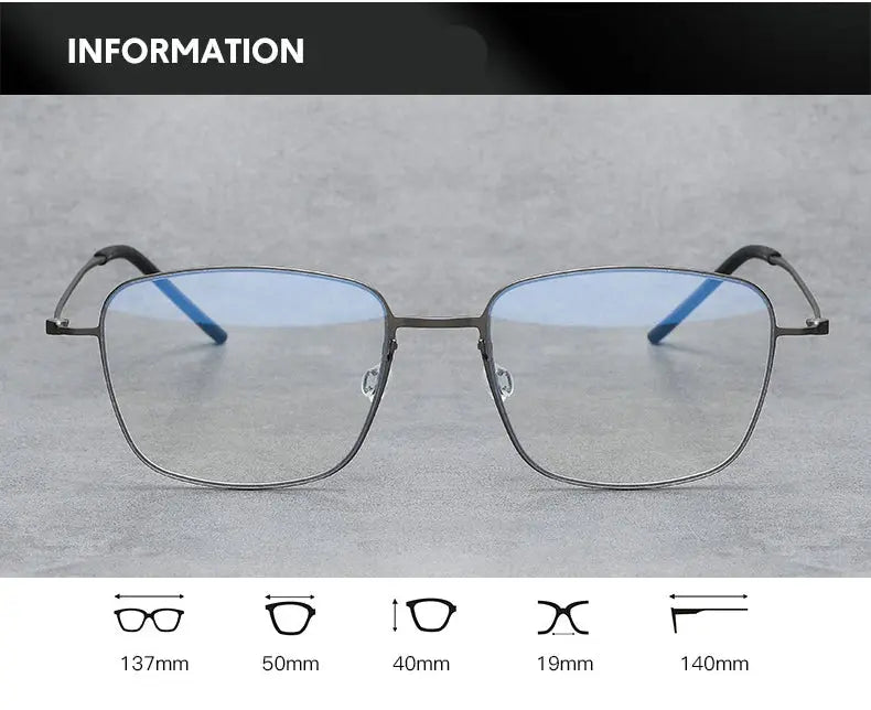 Women's Square Full Rim Titanium Screwless Prescription Glasses 45530 — view 2 | Rx Spectacle