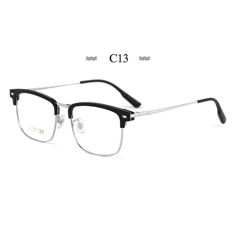 Men's Square Full Rim Titanium Prescription Glasses 232244 — view 5 | Rx Spectacle
