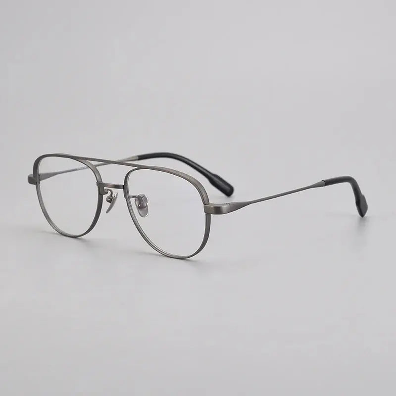Women's Oval Full Rim Titanium Double Bridge Prescription Glasses 399001 — view 3 | Rx Spectacle