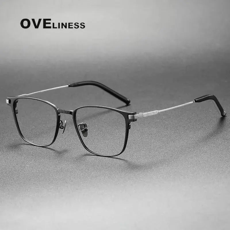 Unisex Square Full Rim Titanium Prescription Glasses 39027 — view 6 | Rx Spectacle