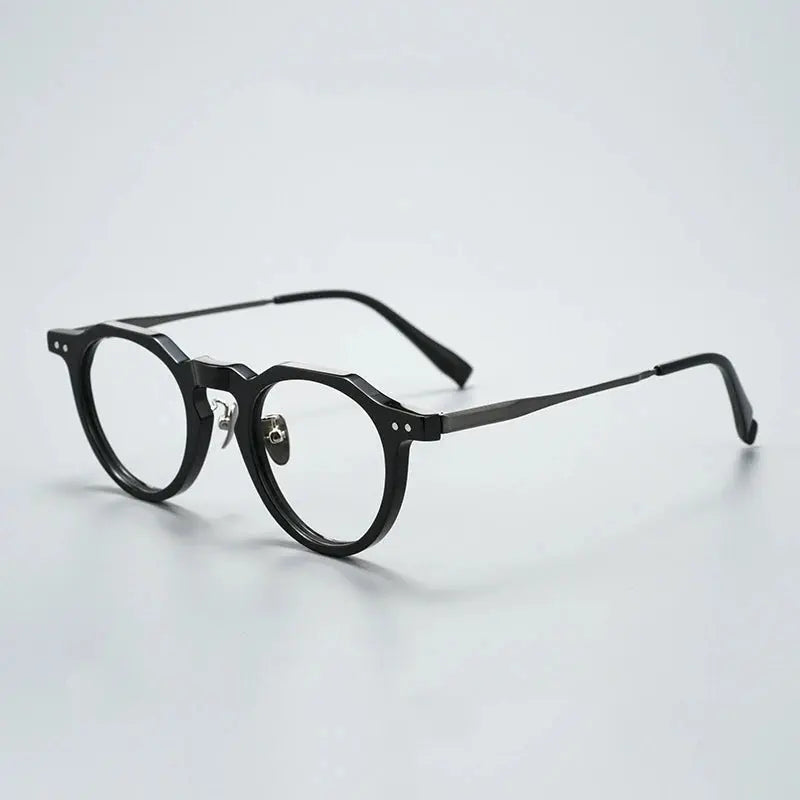 Women's Oval Full Rim Titanium Flat Top Prescription Glasses 365731 — view 6 | Rx Spectacle