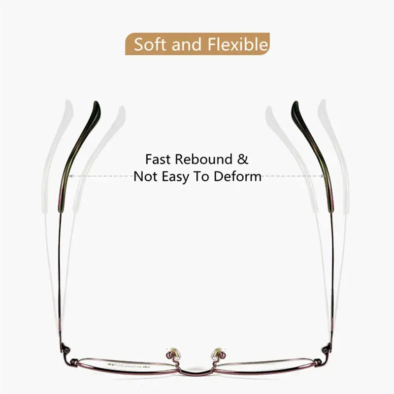 Women's Rectangular Full Rim Titanium Reading Glasses 3520x — view 5 | Rx Spectacle