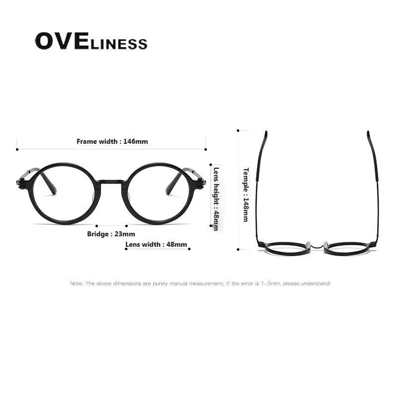 Unisex Round Full Rim Titanium Prescription Glasses 5866 — view 8 | Rx Spectacle