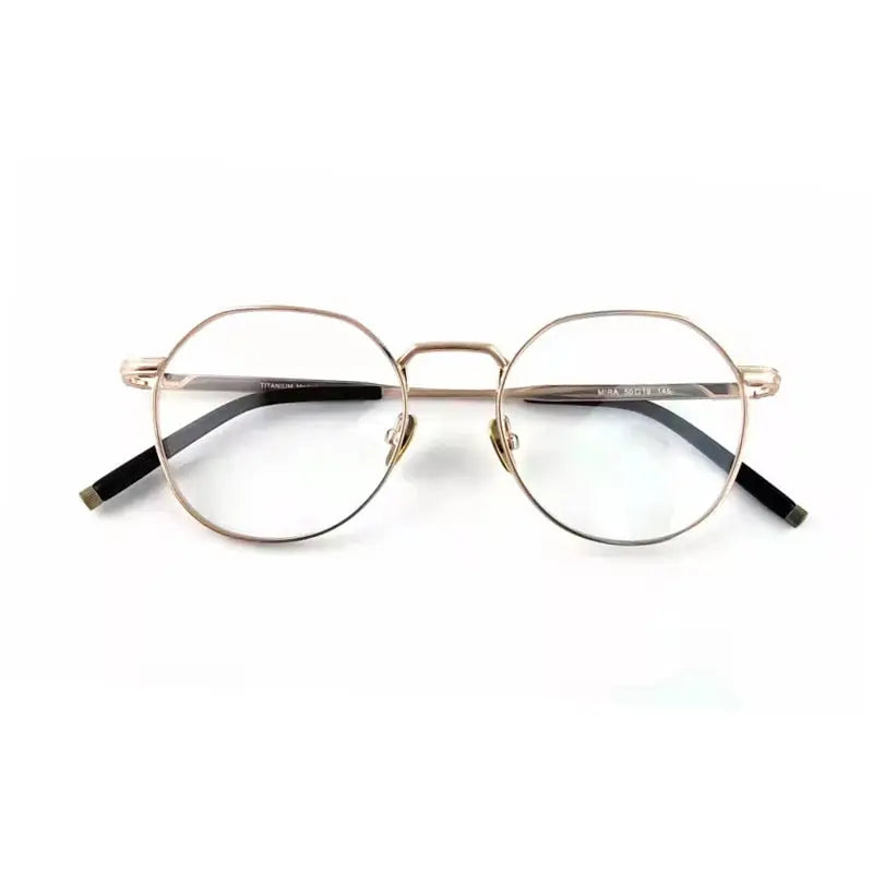 Unisex Round Full Rim Titanium Prescription Glasses M137 — view 9 | Rx Spectacle