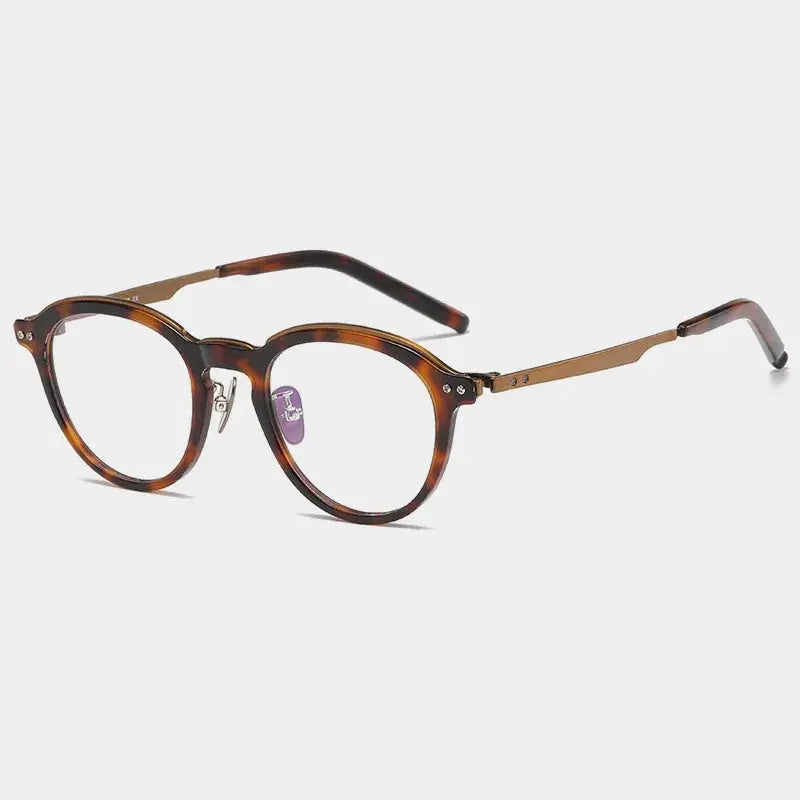 Unisex Round Full Rim Titanium Prescription Glasses 94113 — view 3 | Rx Spectacle