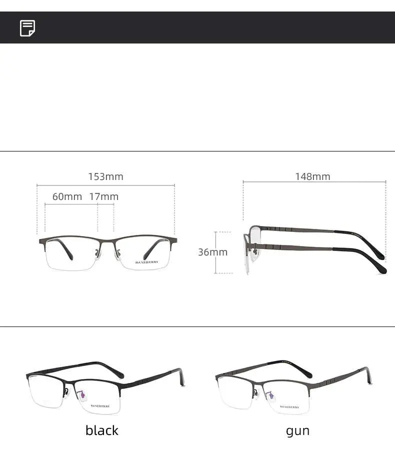 Unisex Rectangular Semi-Rimless Titanium Prescription Glasses 71111 — view 10 | Rx Spectacle