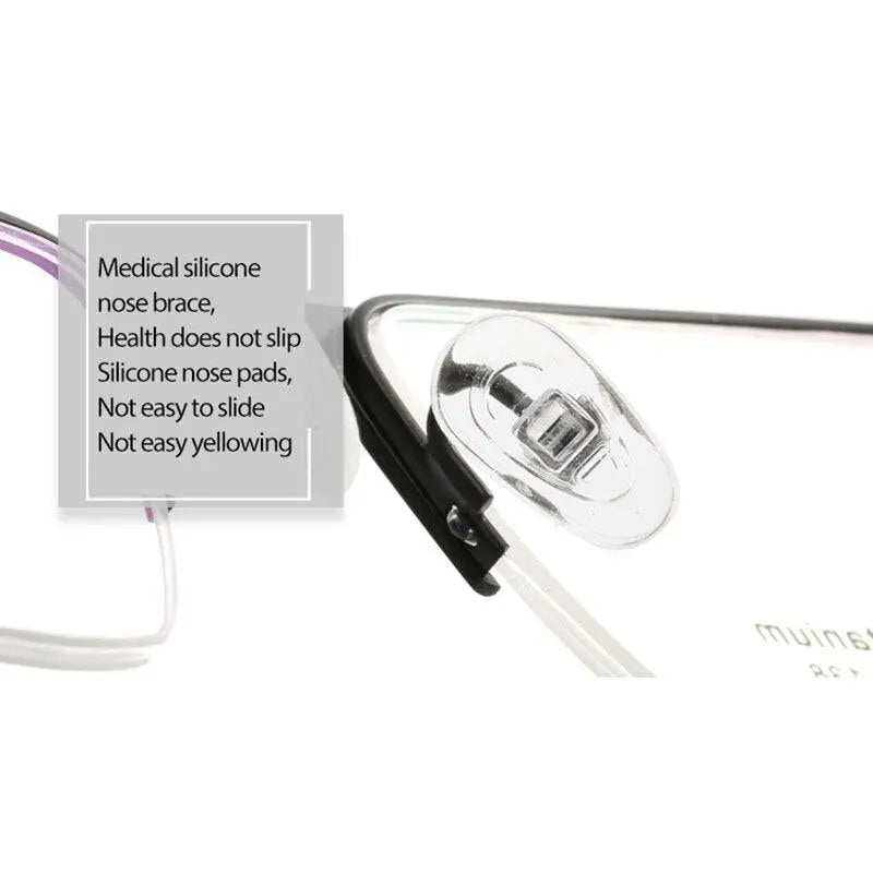 Unisex Rectangular Semi-Rimless Titanium Prescription Glasses A1518 — view 9 | Rx Spectacle