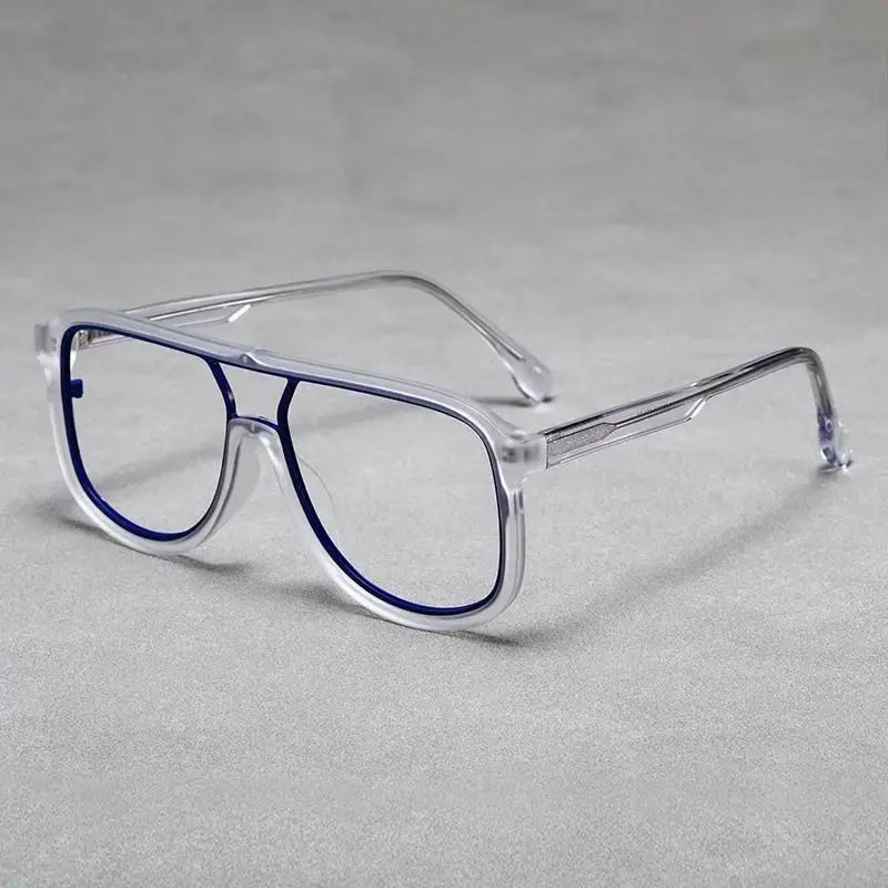 Unisex Square Full Rim Alloy Double Bridge Prescription Glasses 2230 — view 8 | Rx Spectacle