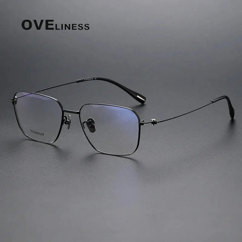Men's Square Rimless Titanium Prescription Glasses 80914 — view 8 | Rx Spectacle
