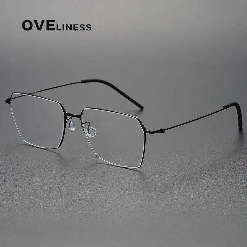 Unisex Square Full Rim Titanium Flat Top Prescription Glasses O5514 — view 9 | Rx Spectacle