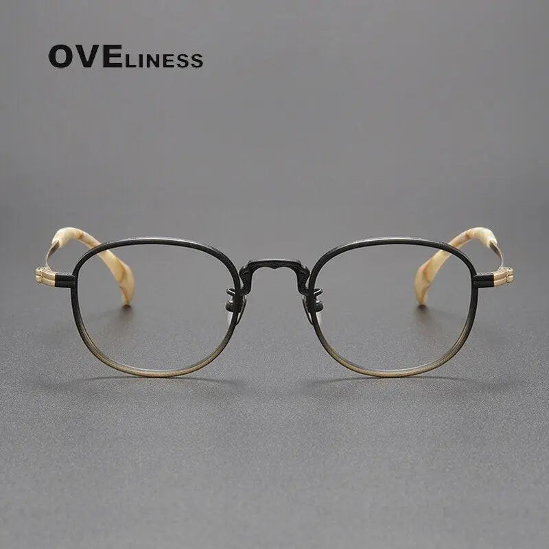Unisex Square Full Rim Titanium Prescription Glasses 80866 — view 8 | Rx Spectacle