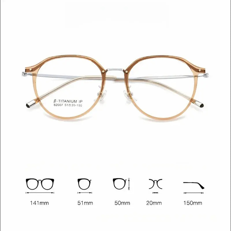 Women's Round Full Rim Titanium Prescription Glasses 82007 — view 2 | Rx Spectacle
